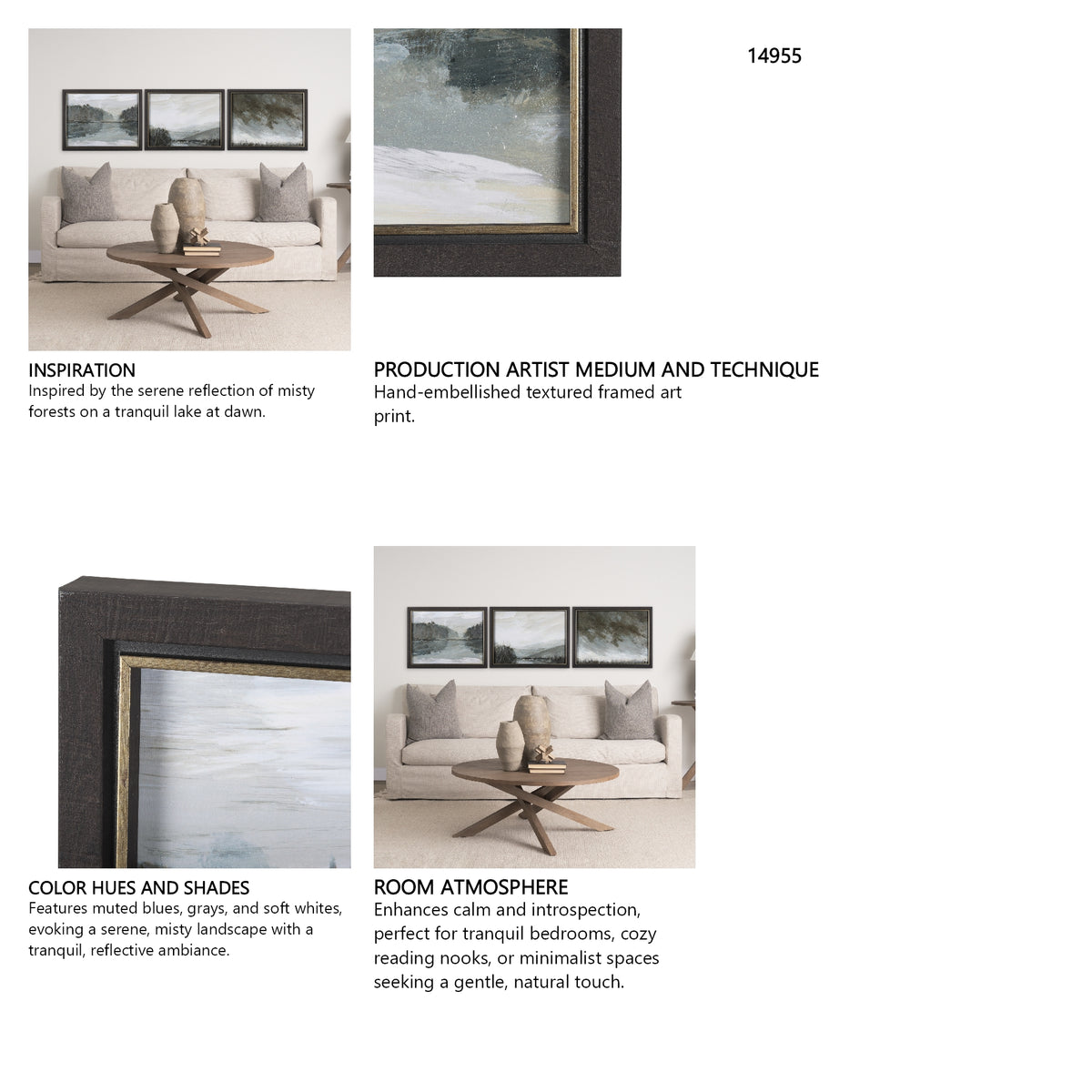 Rainy Day Inspiration IV by Mercana Studio a Hand Embellished Textured Framed Art Print from Mercana - Luna Furniture