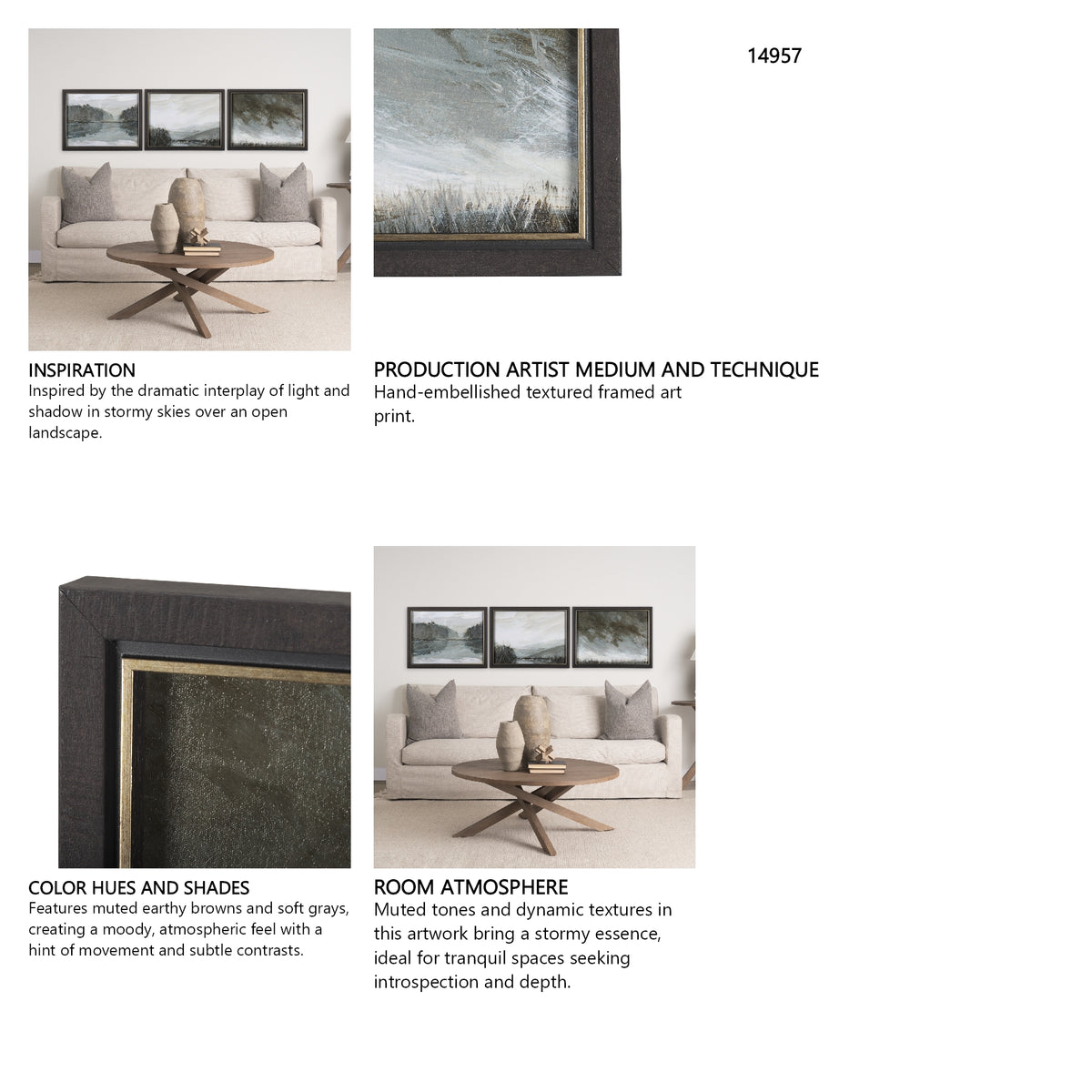 Rainy Day Inspiration VI by Mercana Studio a Hand Embellished Textured Framed Art Print from Mercana - Luna Furniture