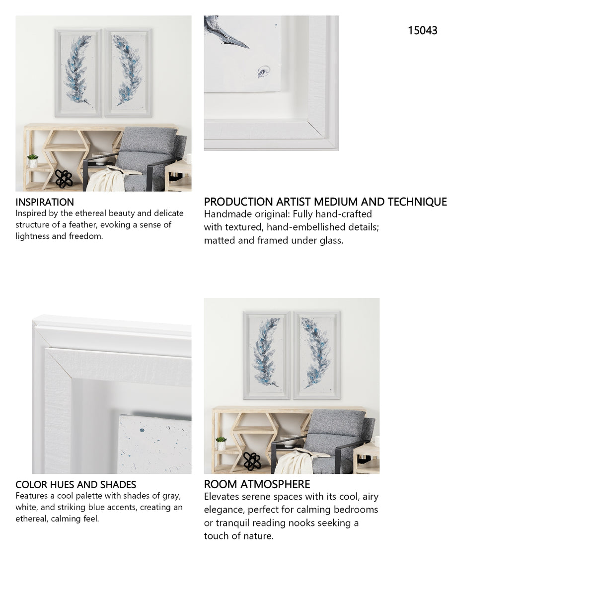 Plume II by Studio M a Framed handmade Original Artwork from Mercana - Luna Furniture