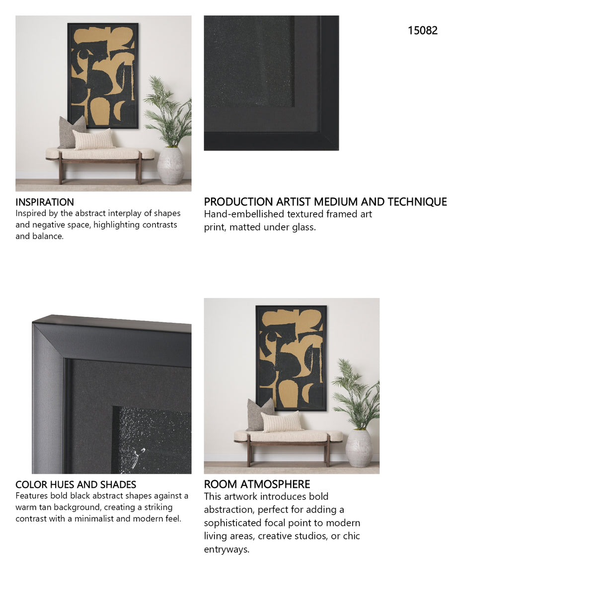 Kaldow by Mercana Studio a Hand Embellished Textured Framed Art Print Matted under Glass from Mercana - Luna Furniture