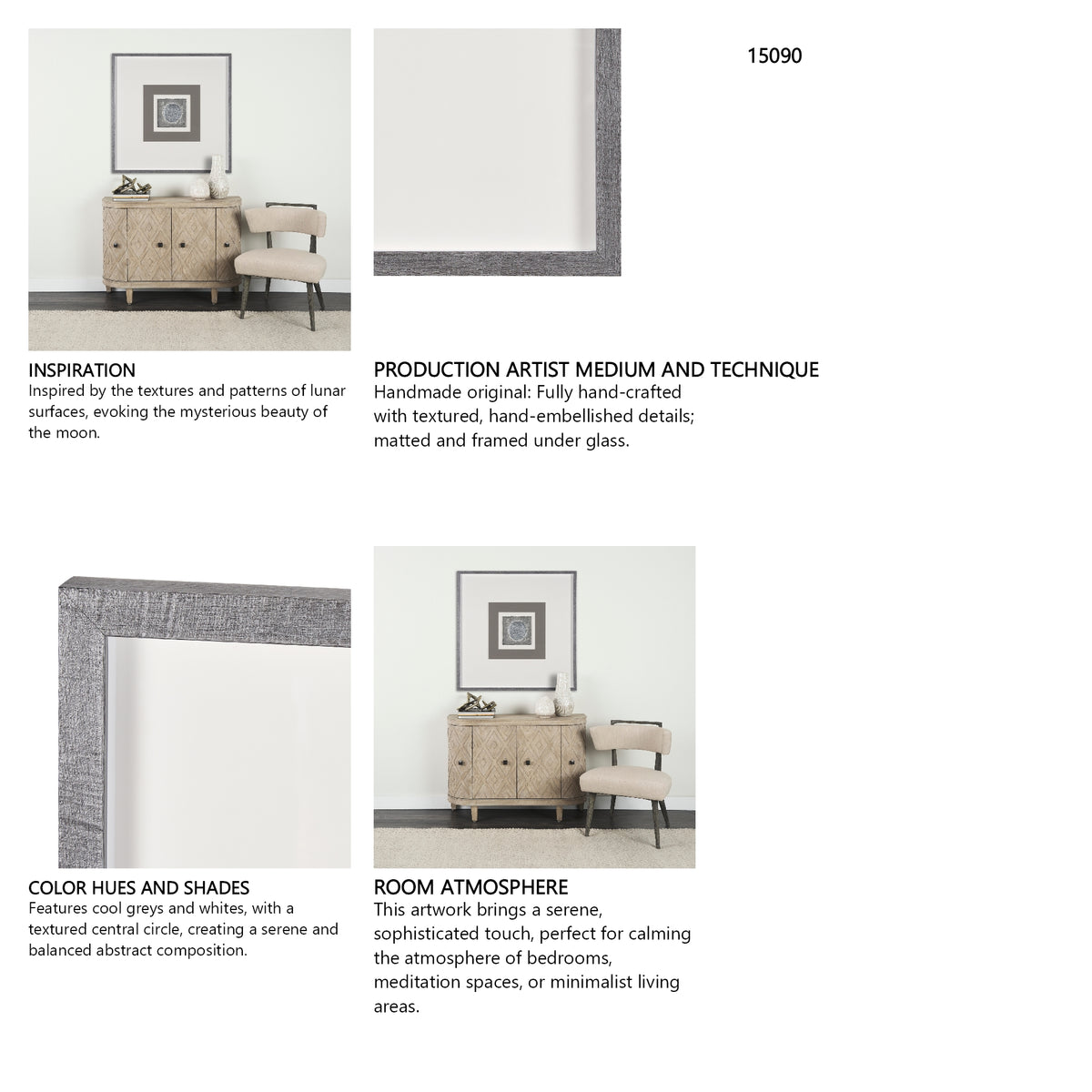 White Moon by Studio M a handmade Original Framed Artwork under Glass from Mercana - Luna Furniture