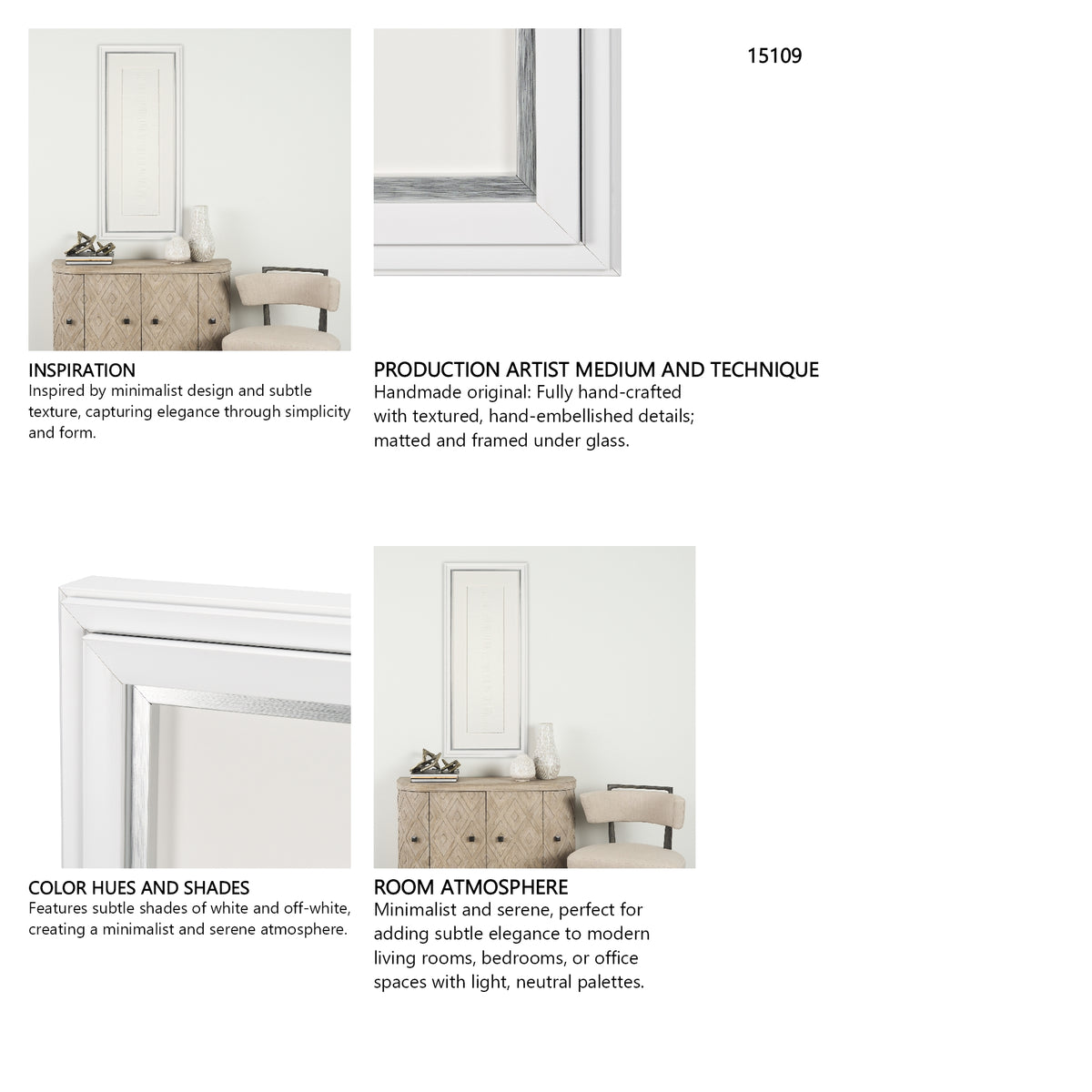 Random Lines White by Studio M a handmade Original Framed Artwork under Glass from Mercana - Luna Furniture