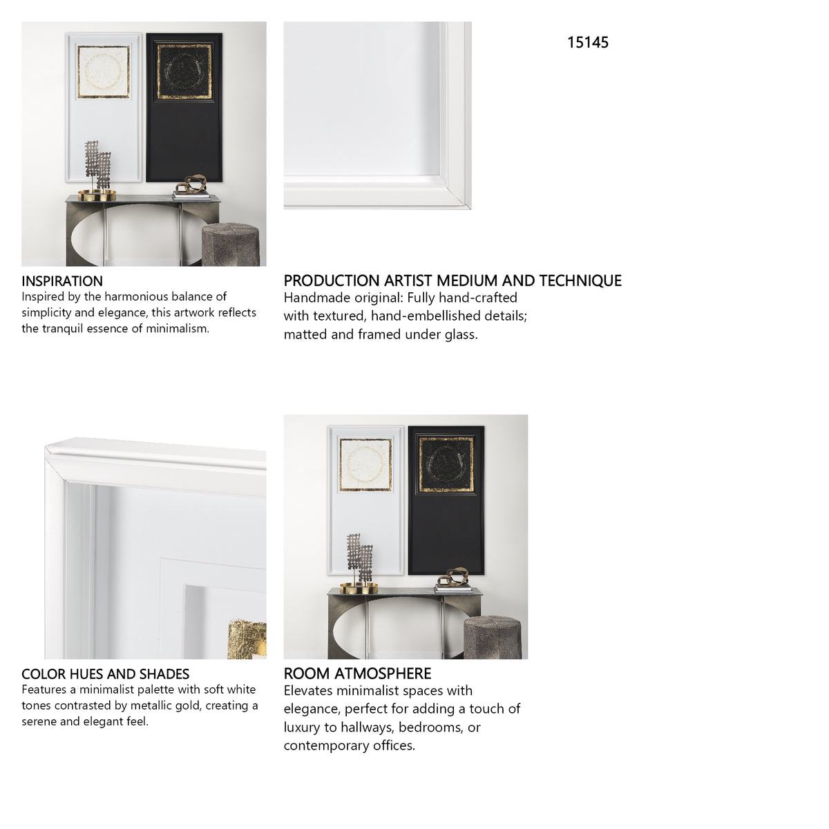 Caldera White by Studio M a handmade Original Framed Artwork under Glass from Mercana - Luna Furniture