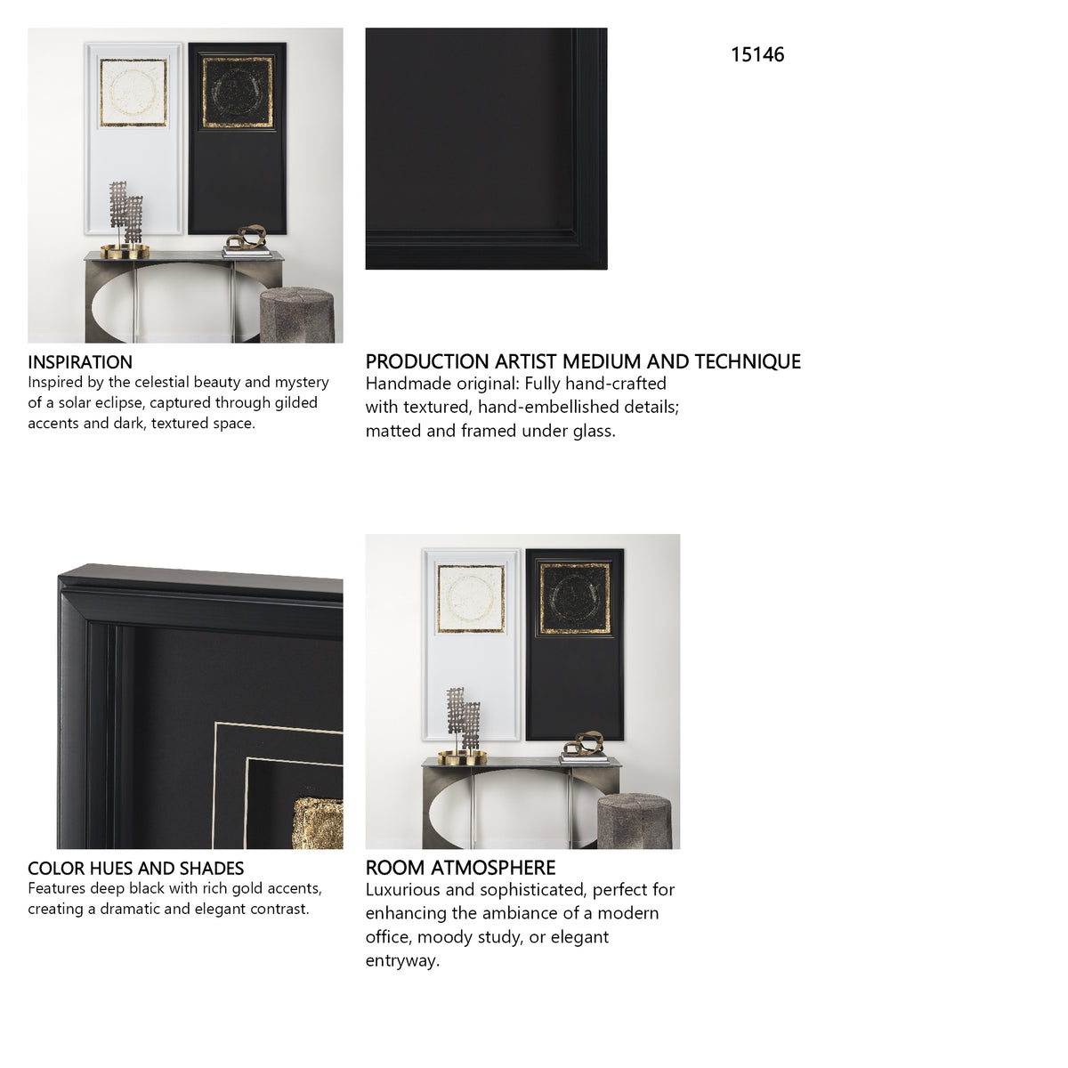 Caldera Black by Studio M a handmade Original Framed Artwork under Glass from Mercana - Luna Furniture