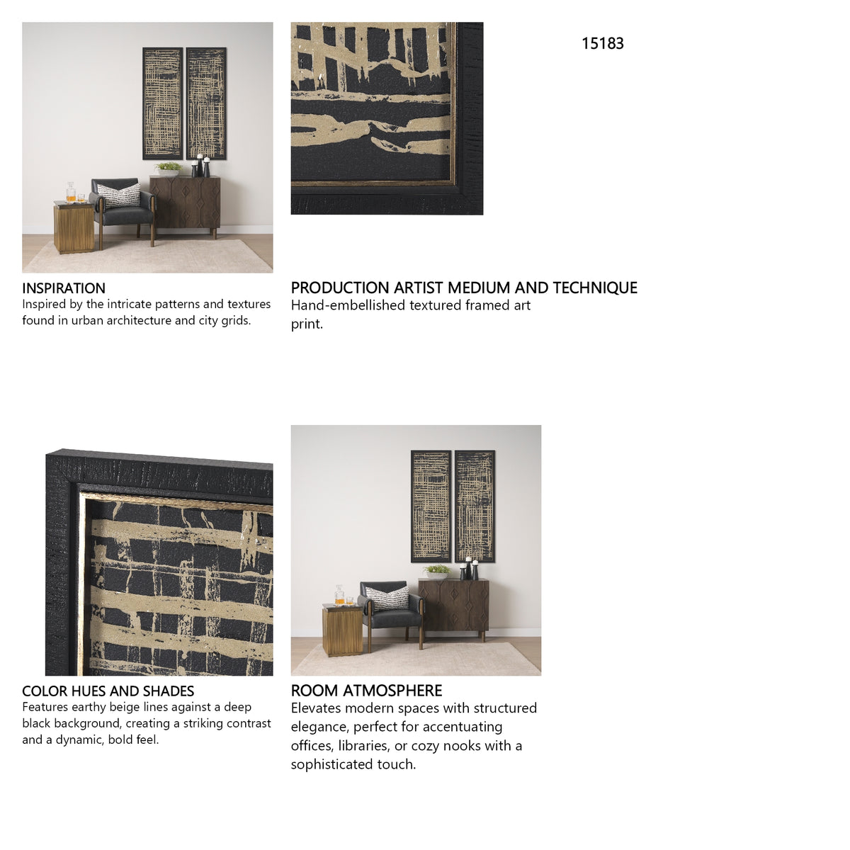 Woven Lines II Tan by Mercana Studio a Hand Embellished Textured Framed Art Print from Mercana - Luna Furniture