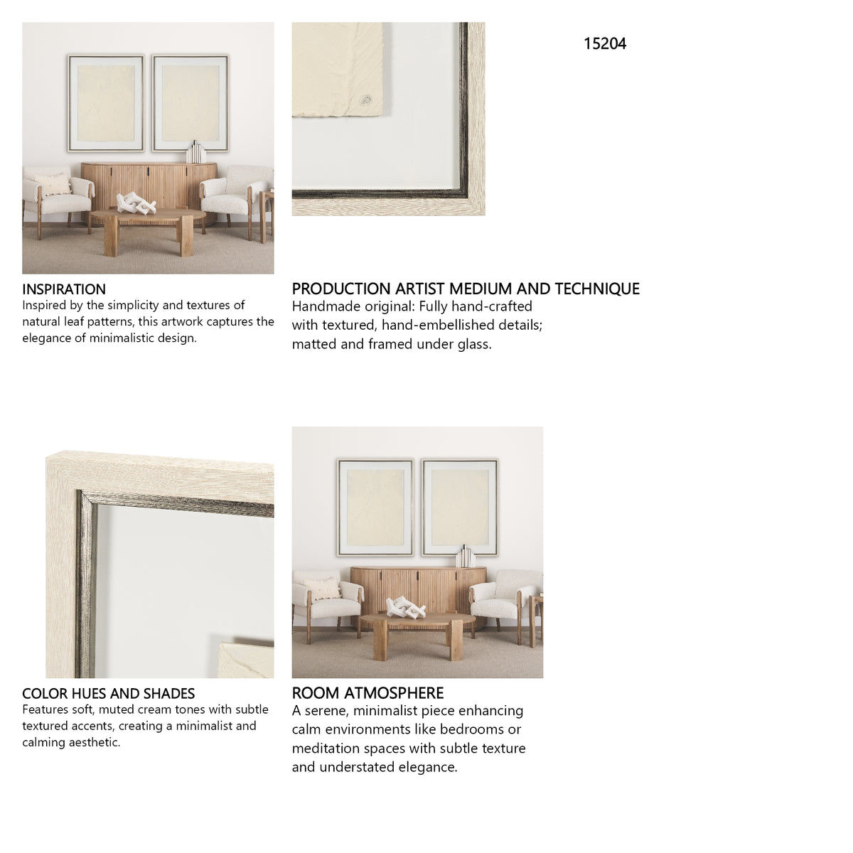 Leaf Relief I by Studio M a handmade Original Framed Artwork under Glass from Mercana - Luna Furniture