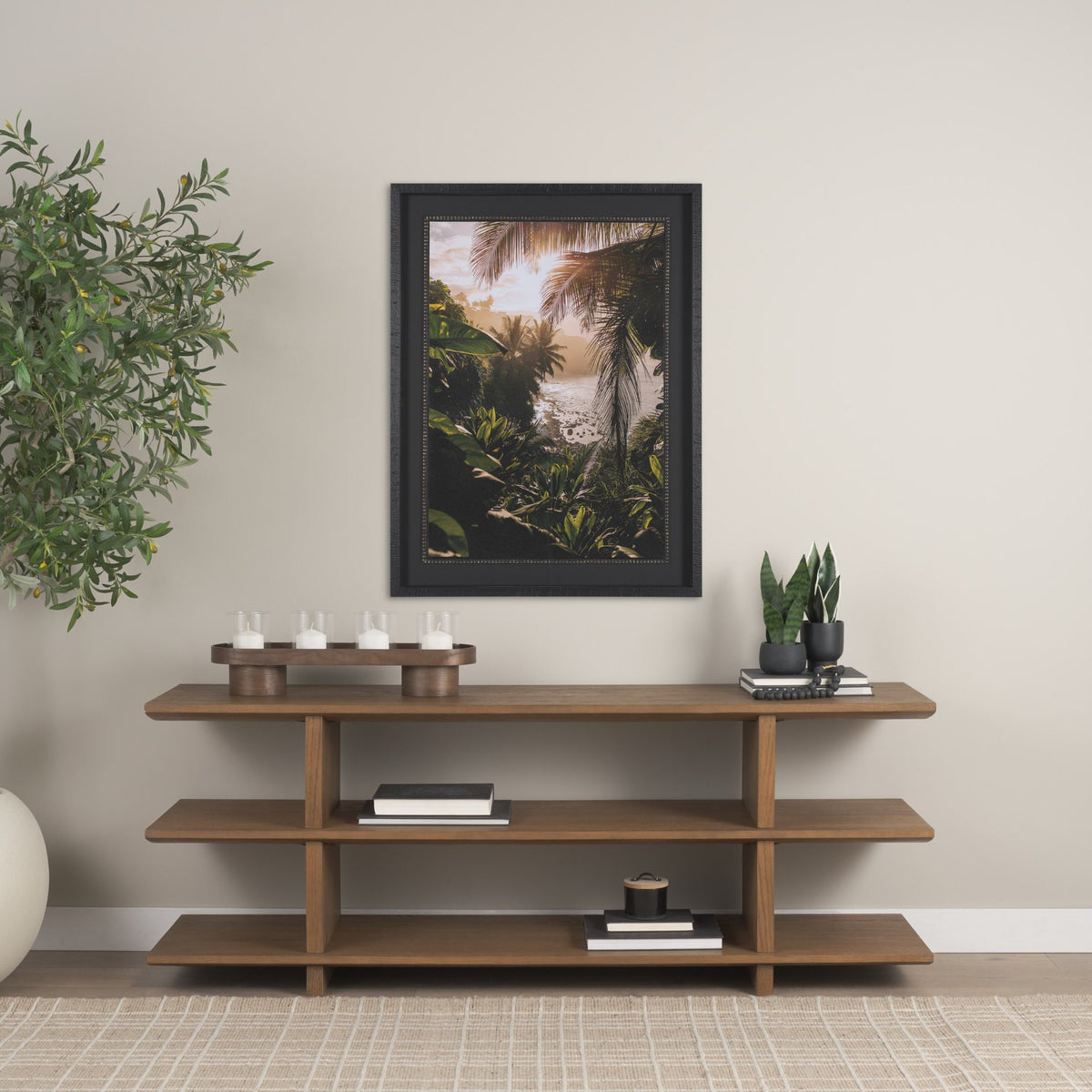 Princeville Kauai Jungle by Stefan and Audrey Textured Framed Photo Print Matted under Glass from Mercana - Luna Furniture