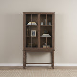Cromwell Spiral Turned Display Cabinet | Mid-Brown Wood from Mercana - Luna Furniture
