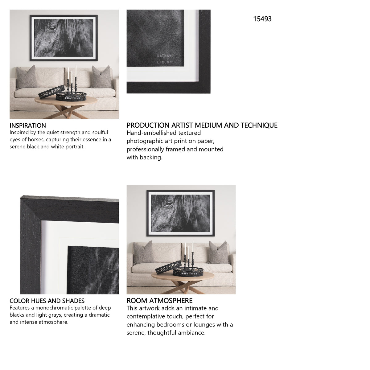 Mustang by Nathan Larson a Hand Embellished Framed Photo Art Print Matted under Glass from Mercana - Luna Furniture