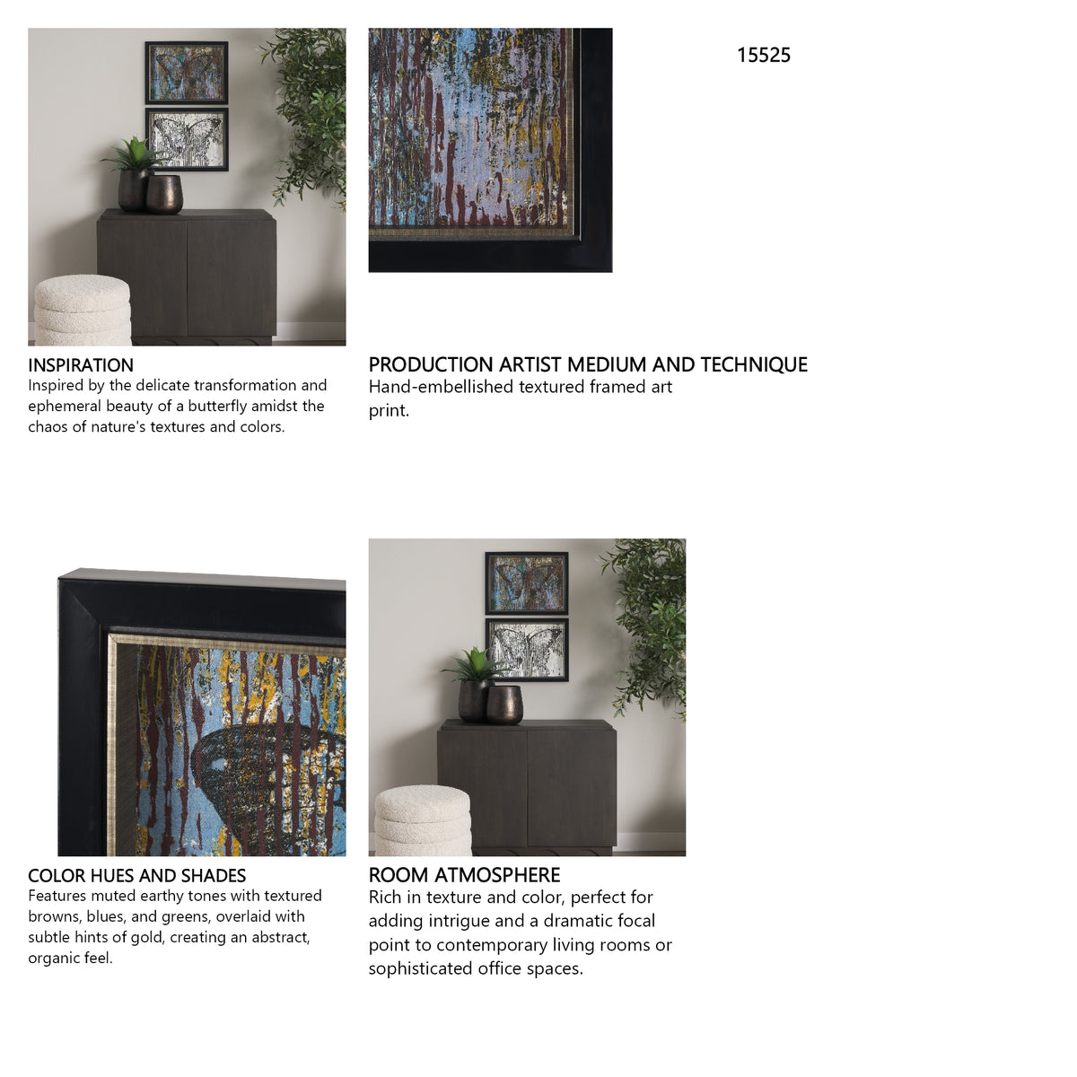 Papillon III by Mercana Studio a Hand Embellished Framed Art Print from Mercana - Luna Furniture