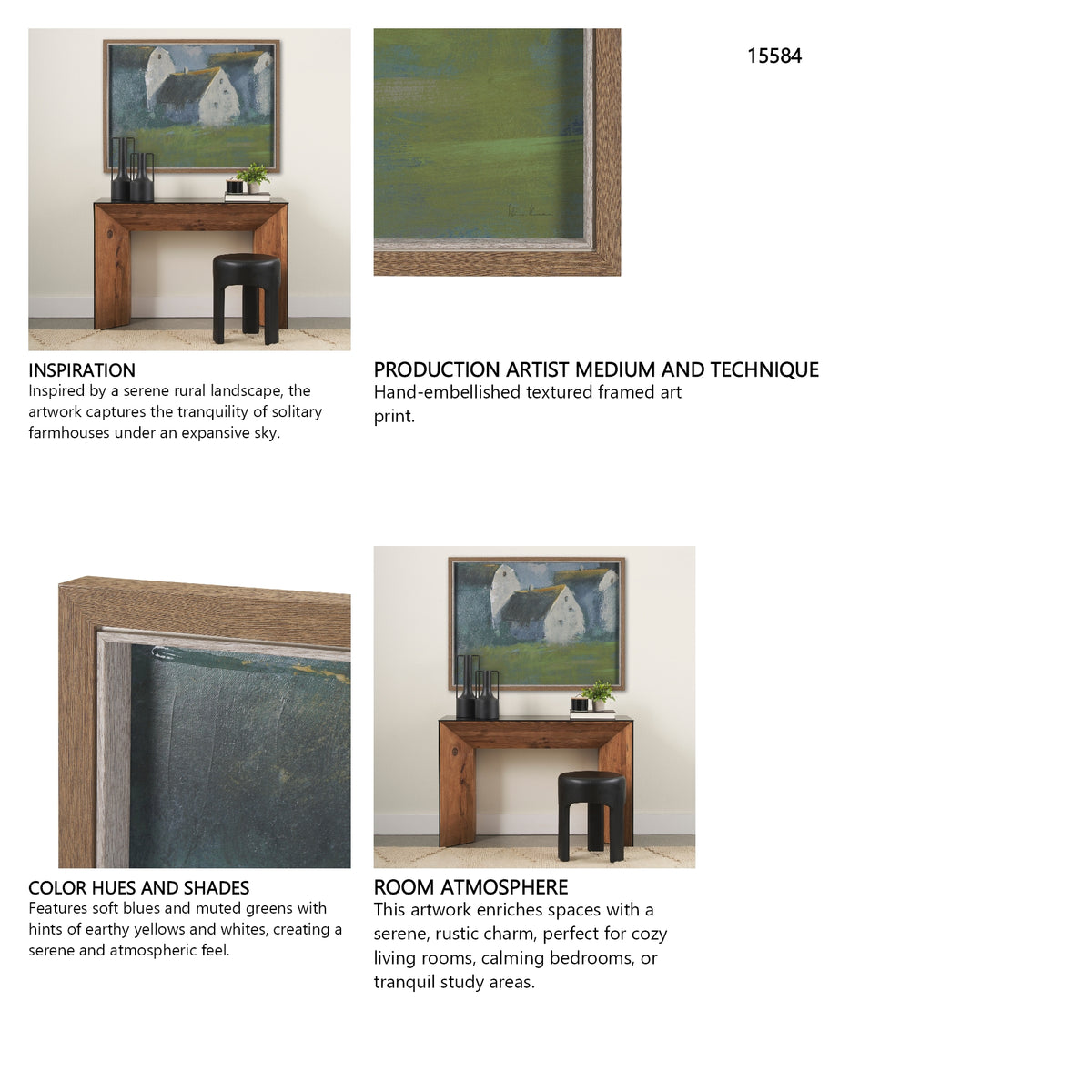 Structured View III by Mercana Studio a Hand Embellished Framed Art Print from Mercana - Luna Furniture