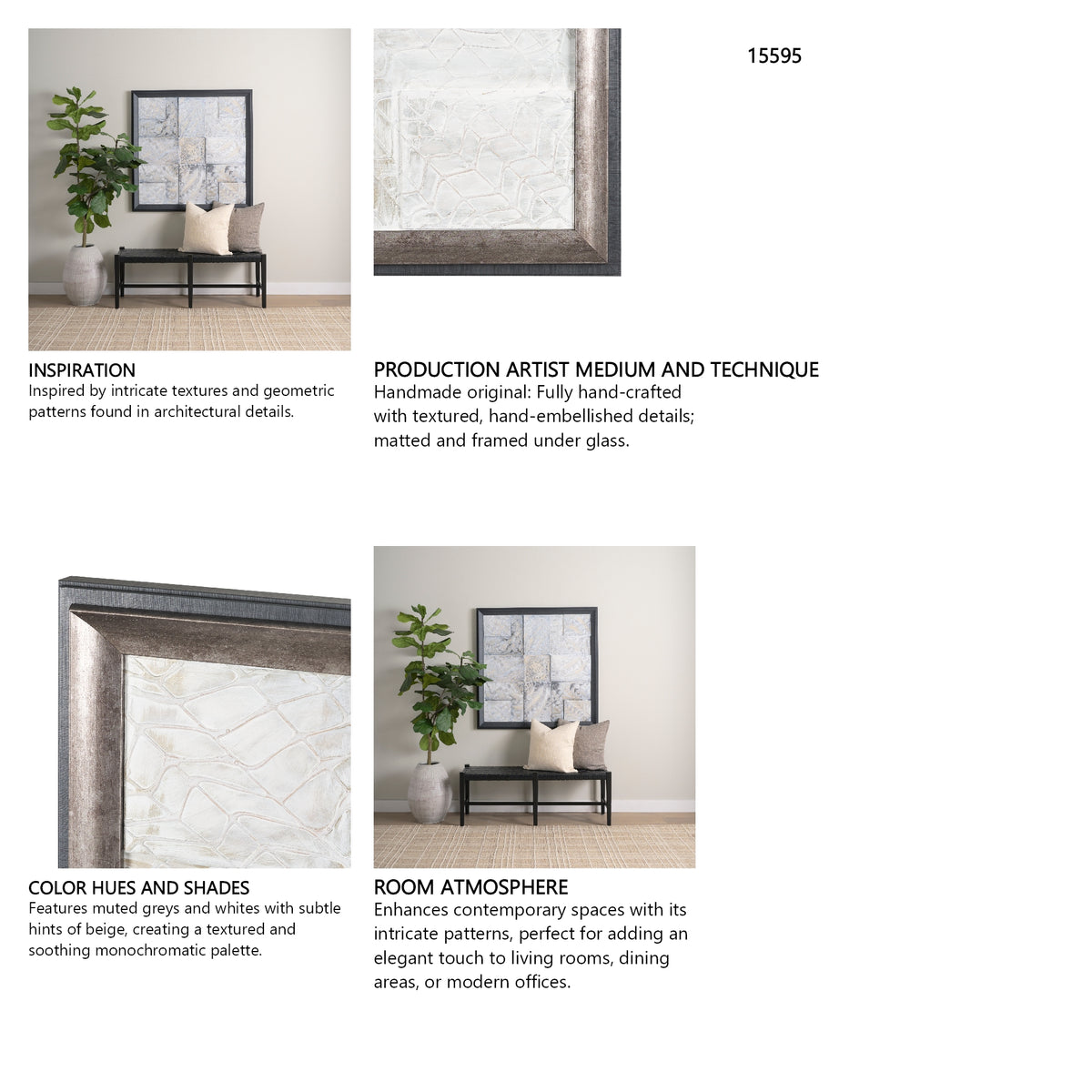 Layered Alloy II by Studio M a handmade Original 3D Textured Framed Artwork from Mercana - Luna Furniture