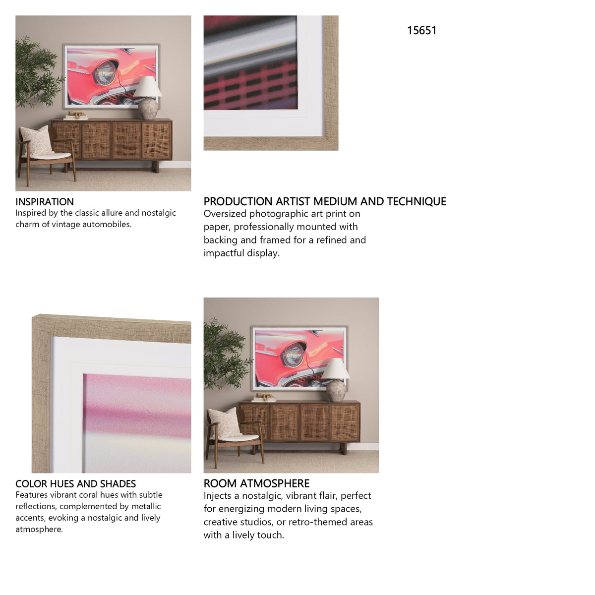 Cadillac Dreams by Philippe Hugonnard a Framed Photo Art Print Matted under Glass from Mercana - Luna Furniture