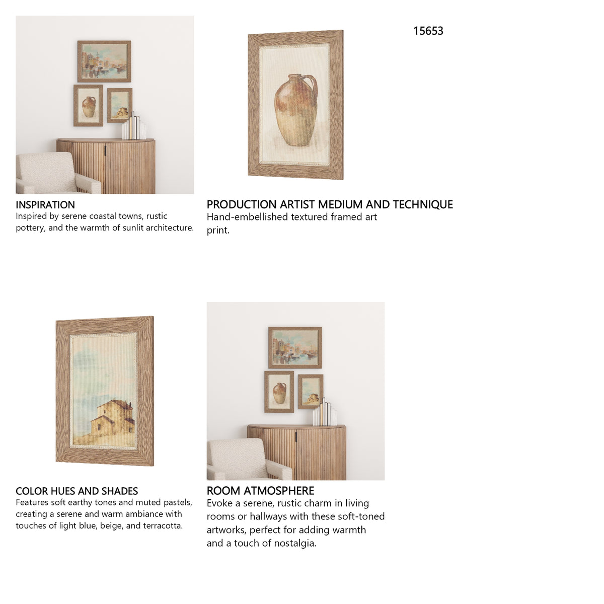 Tuscan Collection (Set of 3) by Silvia Vassileva a Hand Embellished Framed Art Print from Mercana - Luna Furniture