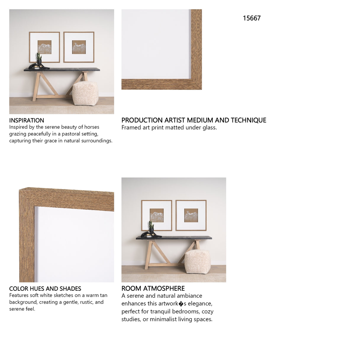Duo I Horses by Mercana Studio a Framed Art Print Matted under Glass from Mercana - Luna Furniture