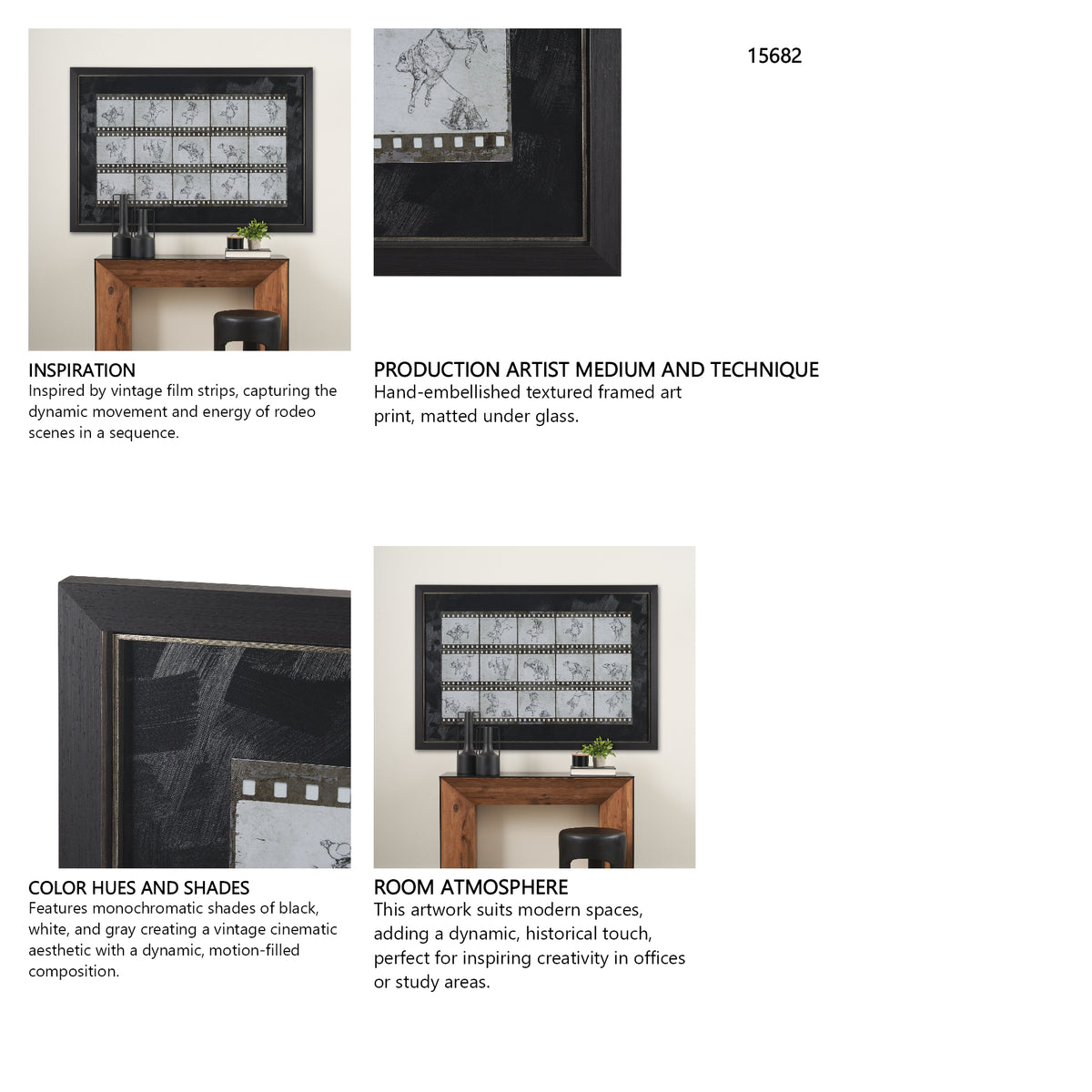 Eight Seconds by Mercana Studio a Hand Embellished Framed Art Print Matted under Glass