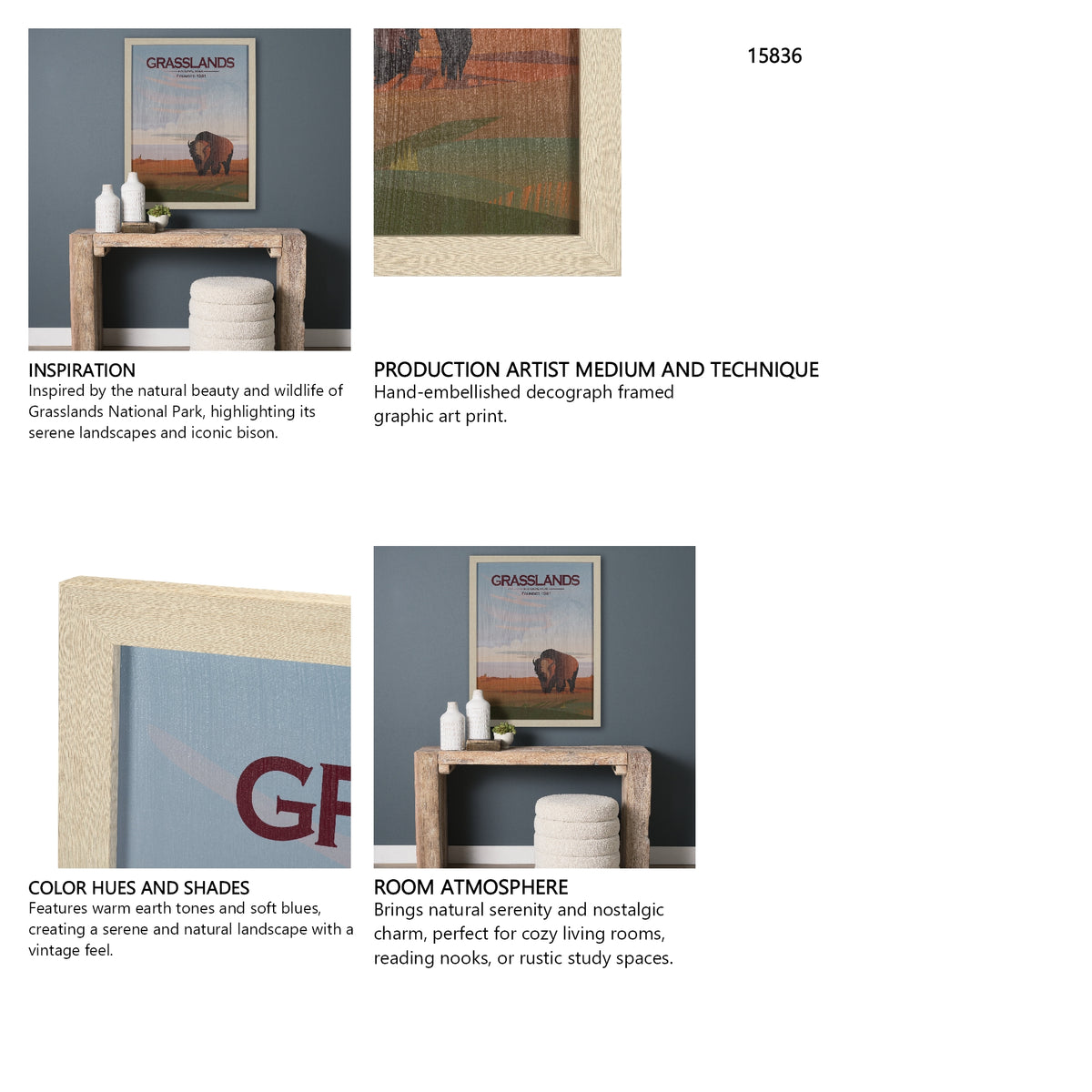 Grasslands GO (L) by Mercana Studio a Hand Embellished Decograph Framed Art Print from Mercana - Luna Furniture