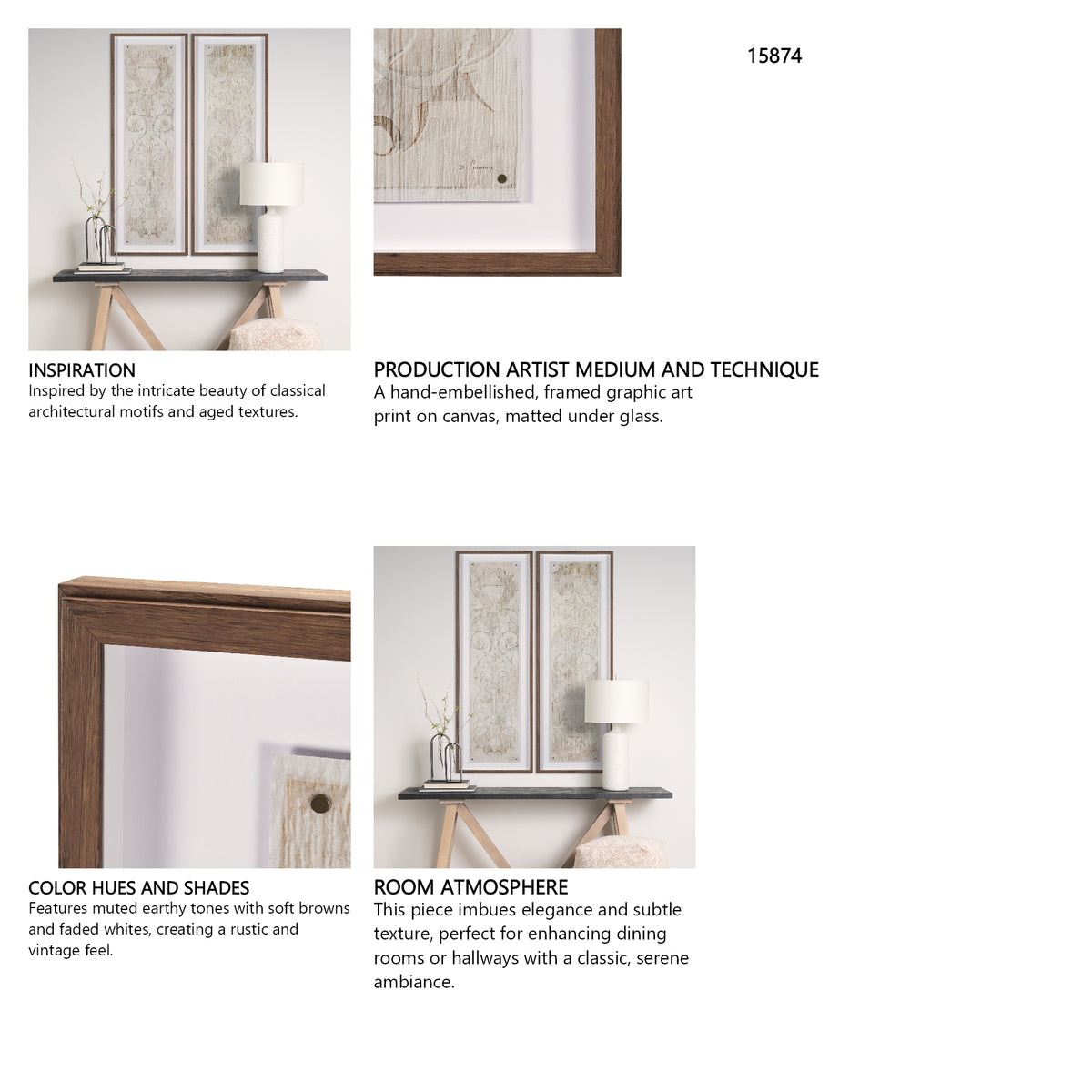 Panel Etching I by Mercana Studio a Hand Embellished Framed Art Print under Glass from Mercana - Luna Furniture