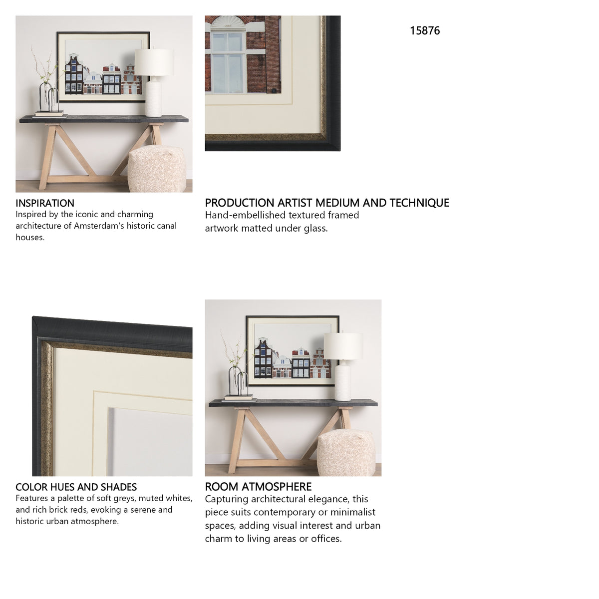 Beautiful Buildings by Irene Sucocki Framed Art Print Matted under Glass from Mercana - Luna Furniture