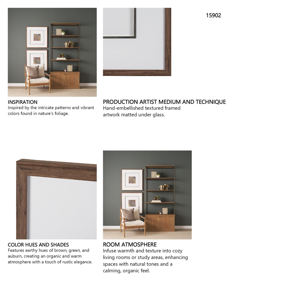 Patterned Silence III by Mercana Studio Hand Embelished Framed Artwork Matted under Glass from Mercana - Luna Furniture