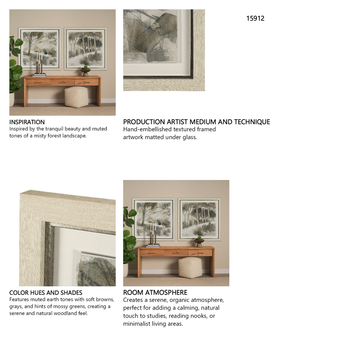 Deer Trail II by Mercana Studio Hand Embelished Textured Framed Artwork Matted under Glass from Mercana - Luna Furniture