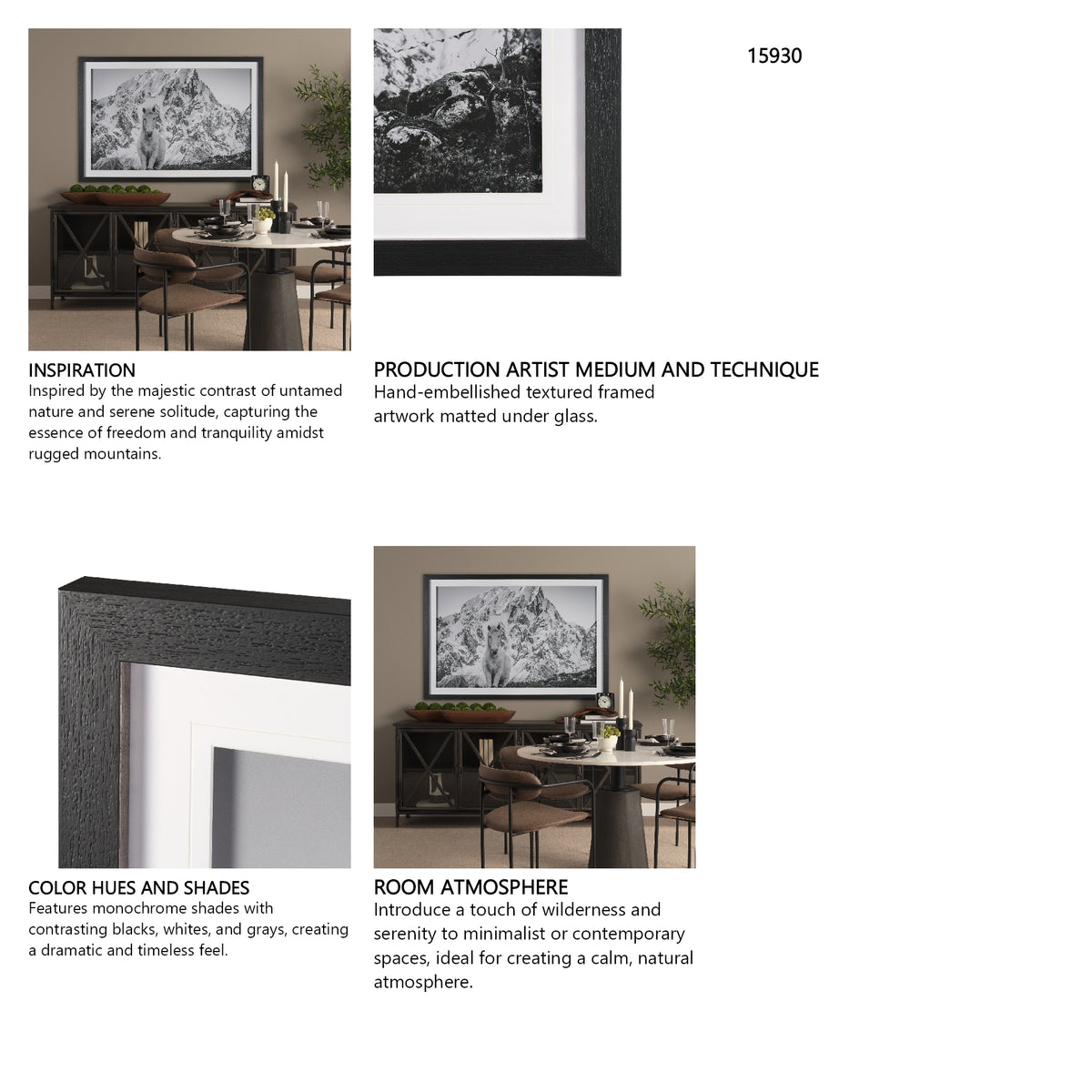 Majestic Mane - Snowscape by Matt Roseveare Framed Art Print Matted under Glass from Mercana - Luna Furniture