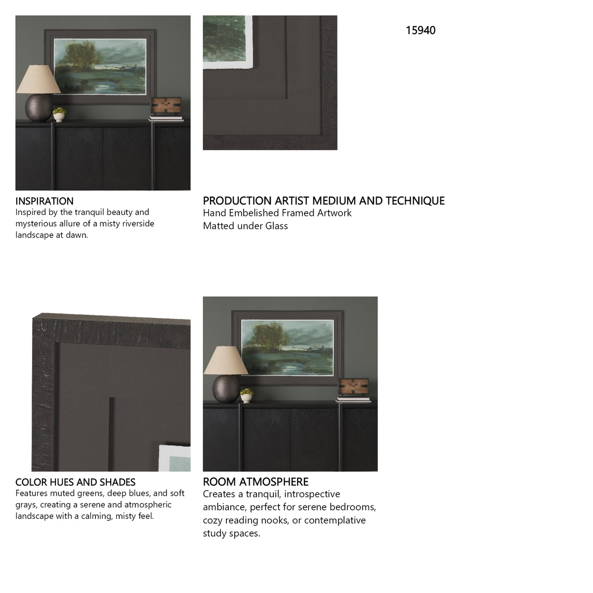 Dusks Shadow by Mercana Studio Hand Embelished Framed Artwork Matted under Glass from Mercana - Luna Furniture