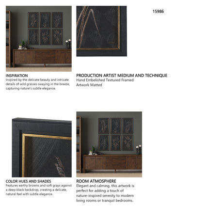 Golden Grasses VI by Mercana Studio Hand Embelished Textured Framed Artwork Matted from Mercana - Luna Furniture