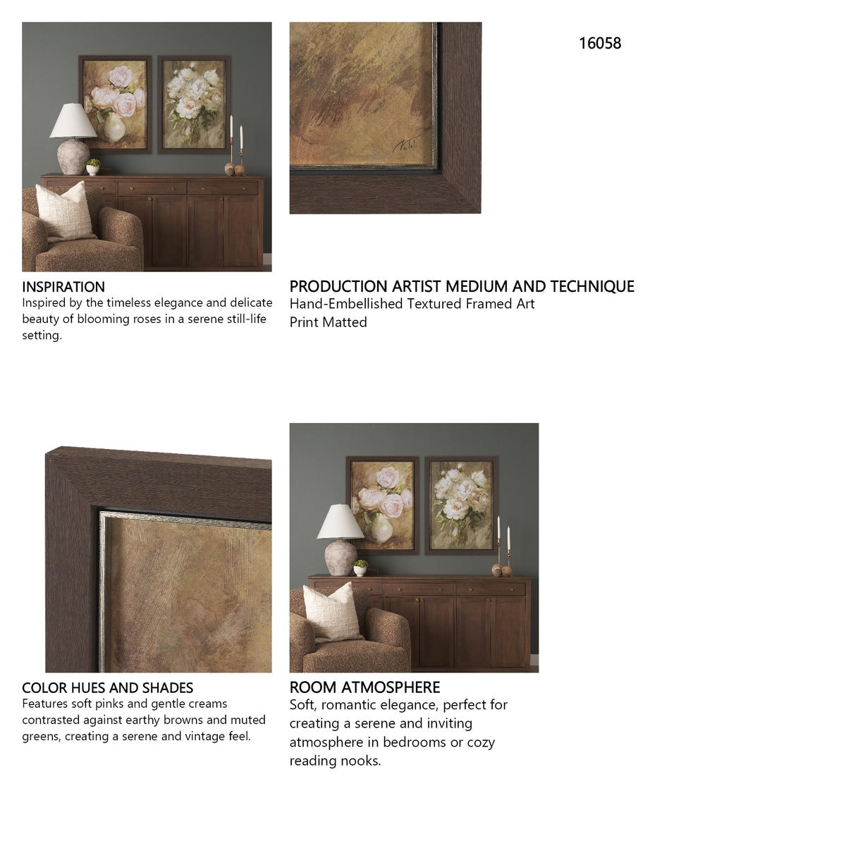 Fragrant Bloom by Mercana Studio Hand-Embellished Textured Framed Artwork Matted from Mercana - Luna Furniture