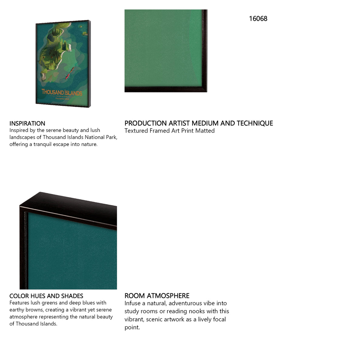 Thousand Islands GO (SM) by Mercana Studio Textured Framed Artwork Matted from Mercana - Luna Furniture