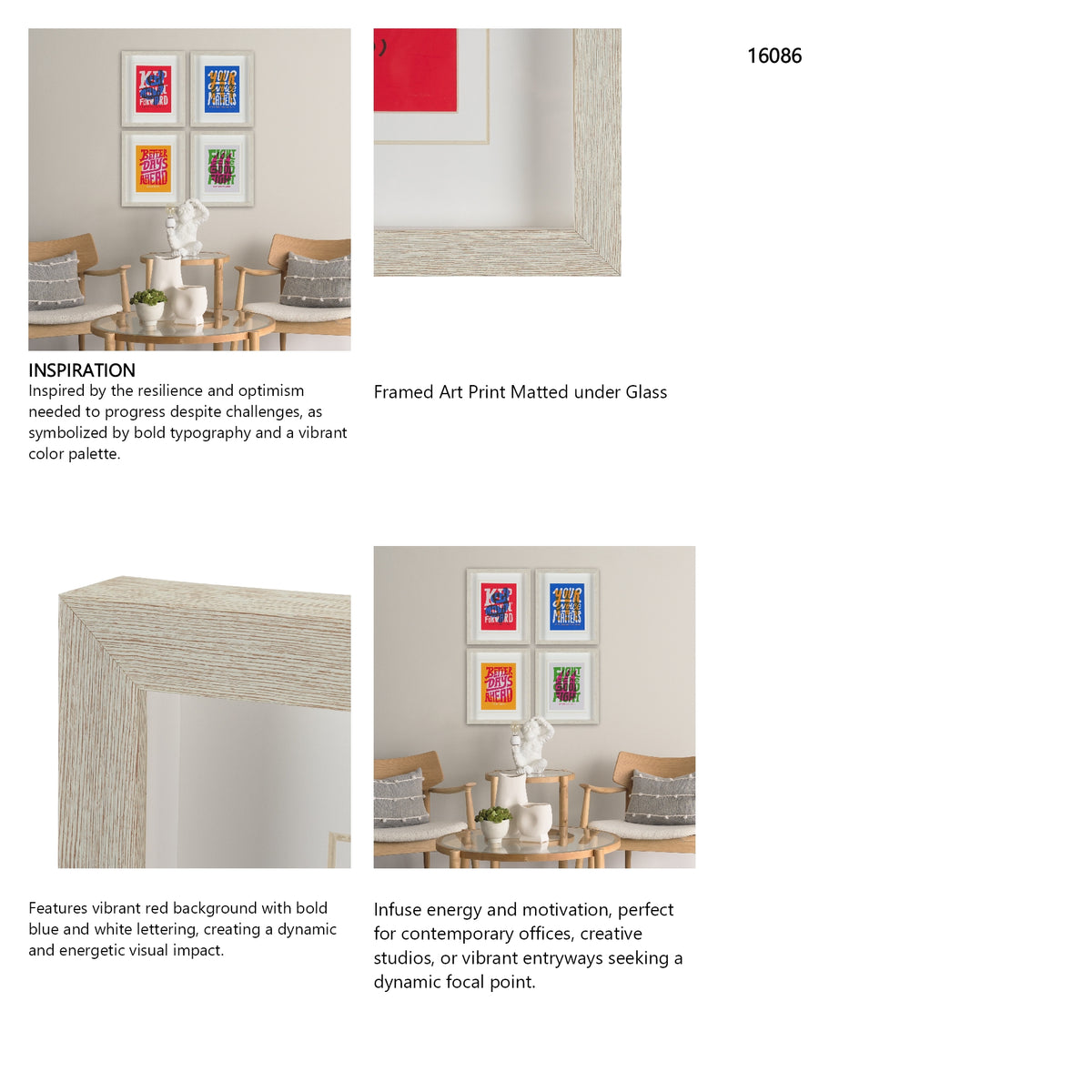 Motivation Mantra I by Michael Mullan Framed Artwork Matted under Glass from Mercana - Luna Furniture
