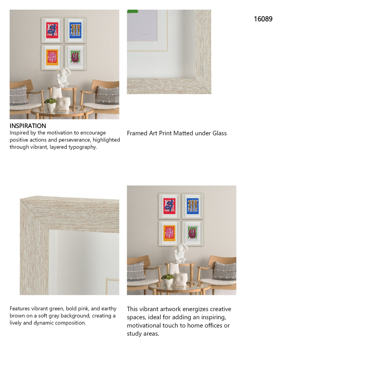 Motivation Mantra IV by Michael Mullan Framed Artwork Matted under Glass from Mercana - Luna Furniture