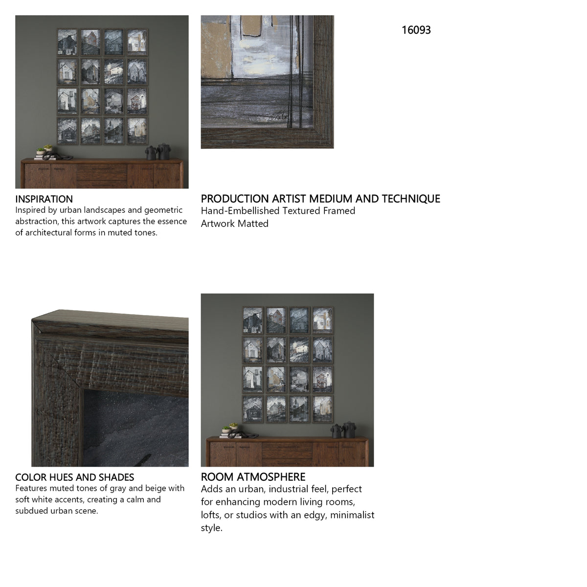 Community 1D by Mercana Studio Hand-Embellished Textured Framed Artwork Matted from Mercana - Luna Furniture