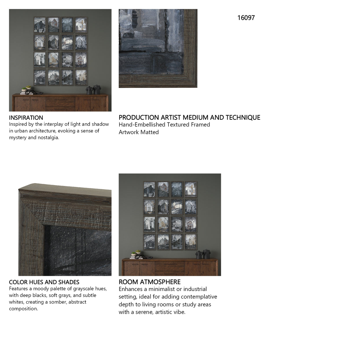 Community 2D by Mercana Studio Hand-Embellished Textured Framed Artwork Matted from Mercana - Luna Furniture