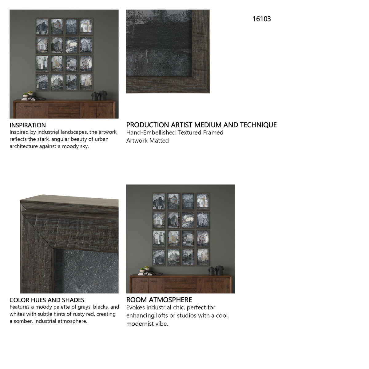 Community 4B by Mercana Studio Hand-Embellished Textured Framed Artwork Matted from Mercana - Luna Furniture