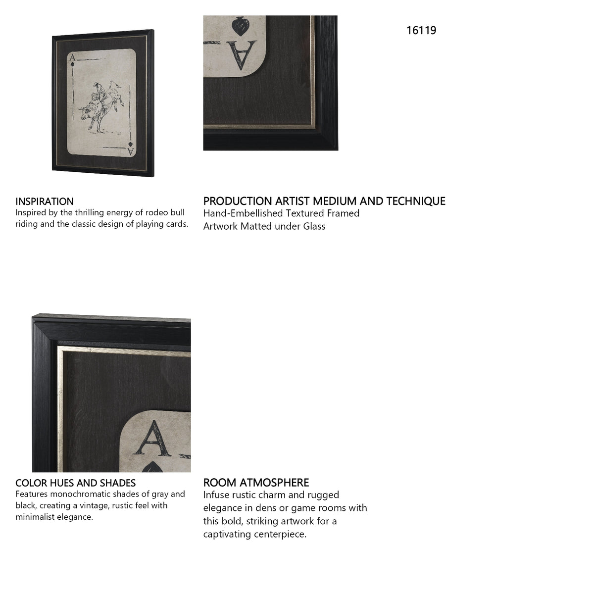 Aces Wild I by Mercana Studio Textured Framed Artwork Matted under Glass from Mercana - Luna Furniture
