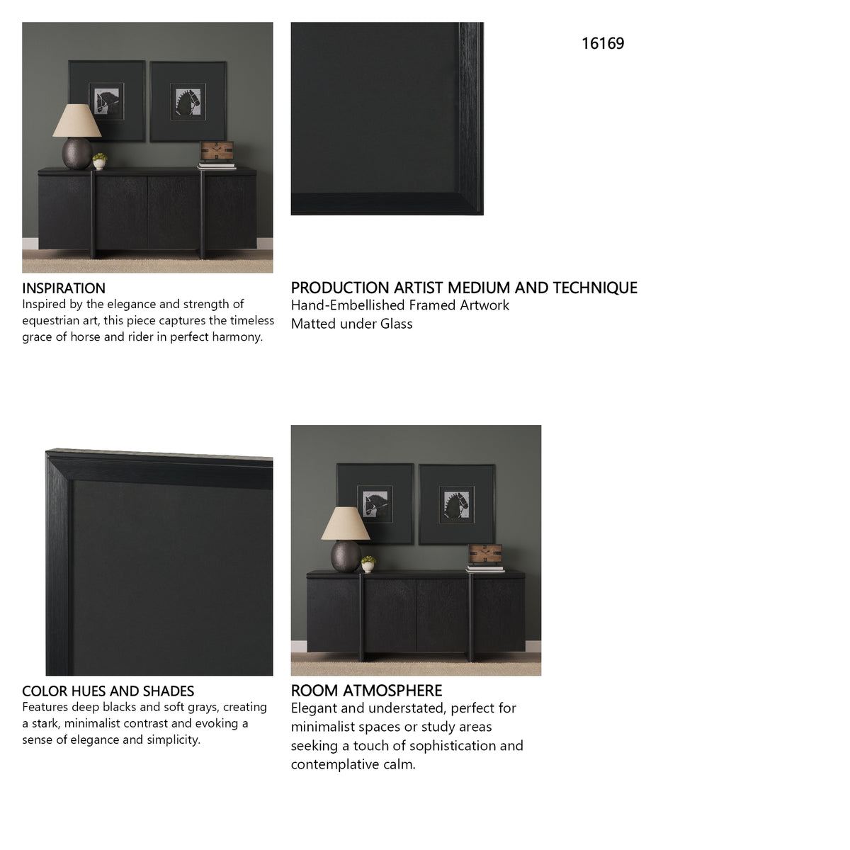 Steed 1 by Mercana Studio Hand-Embellished Framed Artwork Matted under Glass from Mercana - Luna Furniture