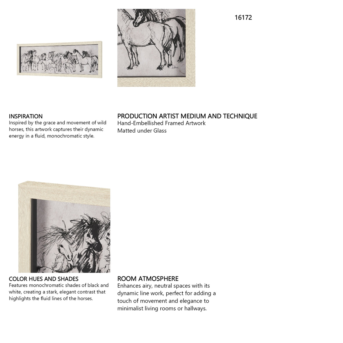 Pony Sketches II by Mercana Studio Hand-Embellished Framed Artwork Matted under Glass from Mercana - Luna Furniture