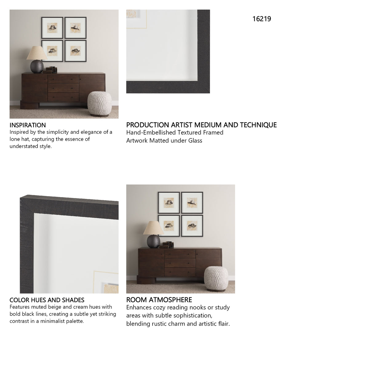 Straw by Mercana Studio Hand-Embellished Textured Framed Artwork Matted under Glass from Mercana - Luna Furniture