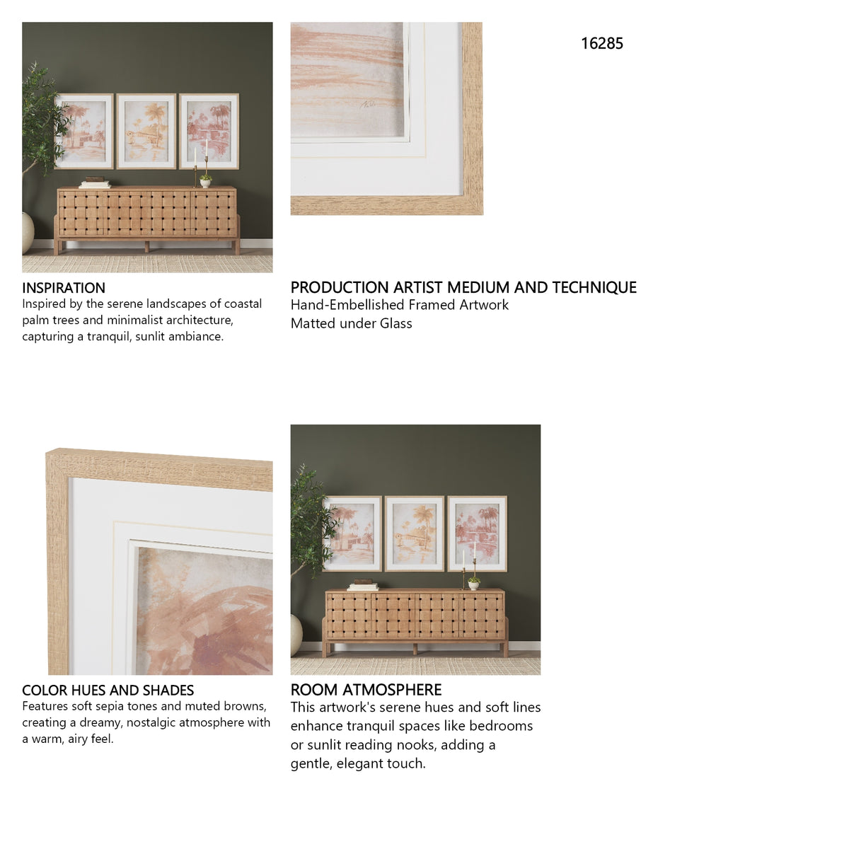 Palm Spring I by Mercana Studio Hand-Embellished Framed Artwork Matted under Glass from Mercana - Luna Furniture