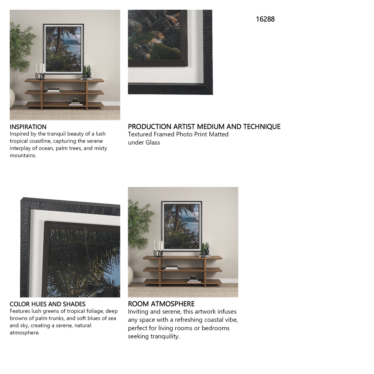 Kauai Jungle Dream by Stefan and Audrey Textured Framed Photo Print Matted under Glass from Mercana - Luna Furniture