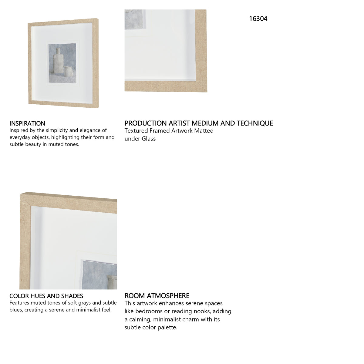 Studies in White and Ash: Study III by Mercana Studio Textured Framed Artwork Matted under Glass from Mercana - Luna Furniture