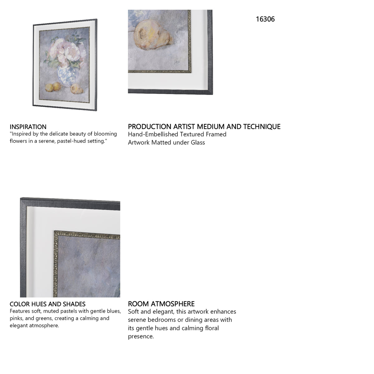 Dynasty Bloom I by Mercana Studio Hand-Embellished Textured Framed Artwork Matted under Glass from Mercana - Luna Furniture