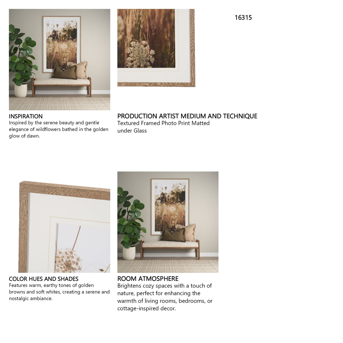 Wild Carrot Flowers by Zaira Zarotti Textured Framed Photo Print Matted under Glass from Mercana - Luna Furniture