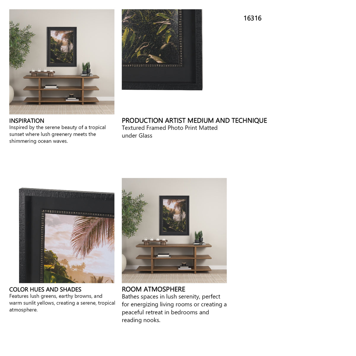 Princeville Kauai Jungle by Stefan and Audrey Textured Framed Photo Print Matted under Glass from Mercana - Luna Furniture
