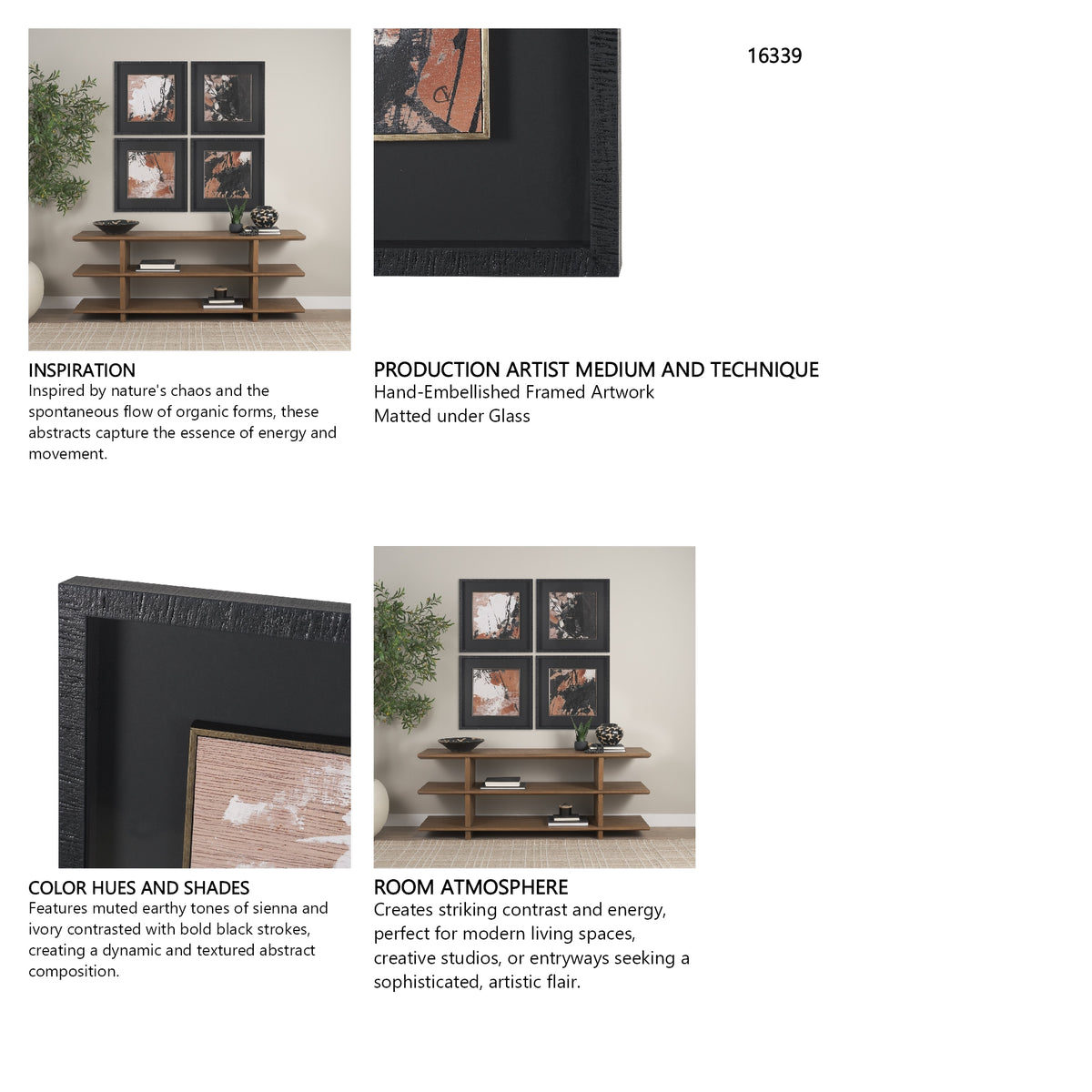 Tones of Sienna I (Set 2) by Mercana Studio Hand-Embellished Framed Artwork Matted under Glass