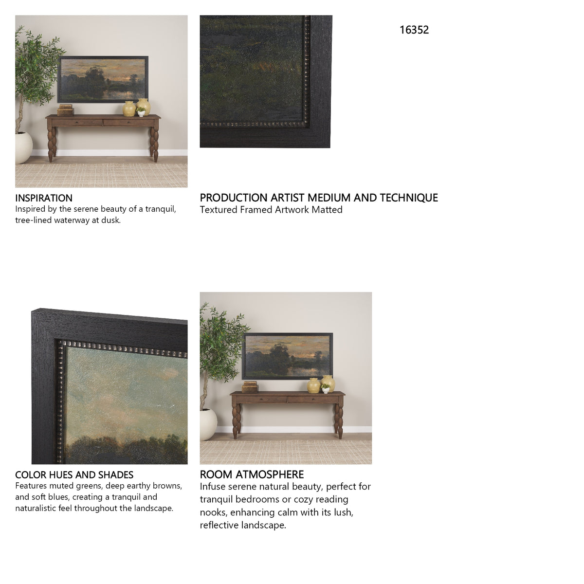 A River Landscape with Storks by Charles-Francois Daubigny Textured Framed Artwork Matted from Mercana - Luna Furniture