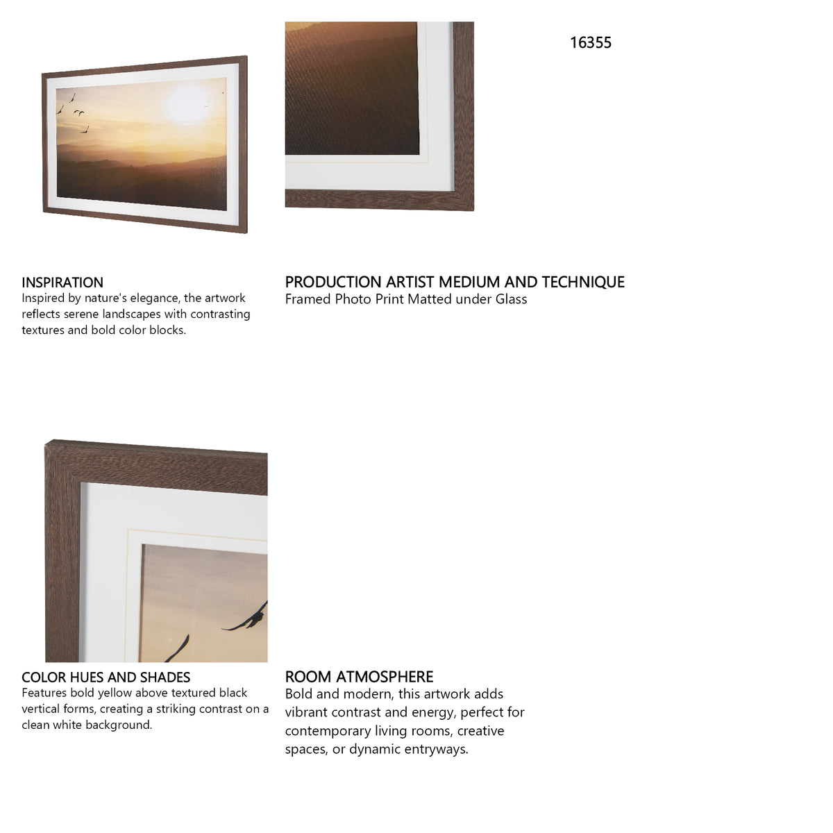Tuscan View Sunset - Flight by Zaira Zarotti Framed Photo Print Matted under Glass from Mercana - Luna Furniture