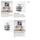 Harmon I Small White w/ Charcoal Stripes Ceramic Jug