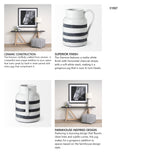 Harmon II Large White w/ Charcoal Stripes Ceramic Jug from Mercana - Luna Furniture